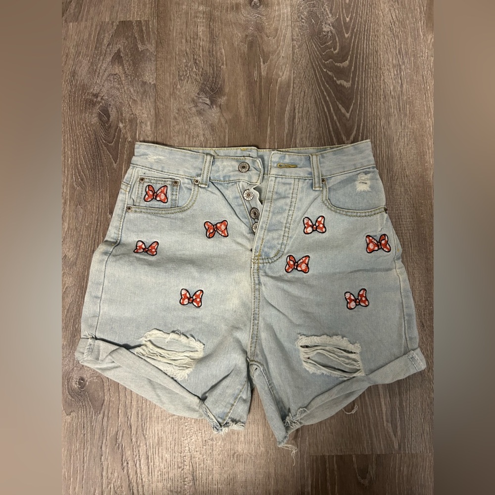 Denim Minnie Mouse Bow Shorts